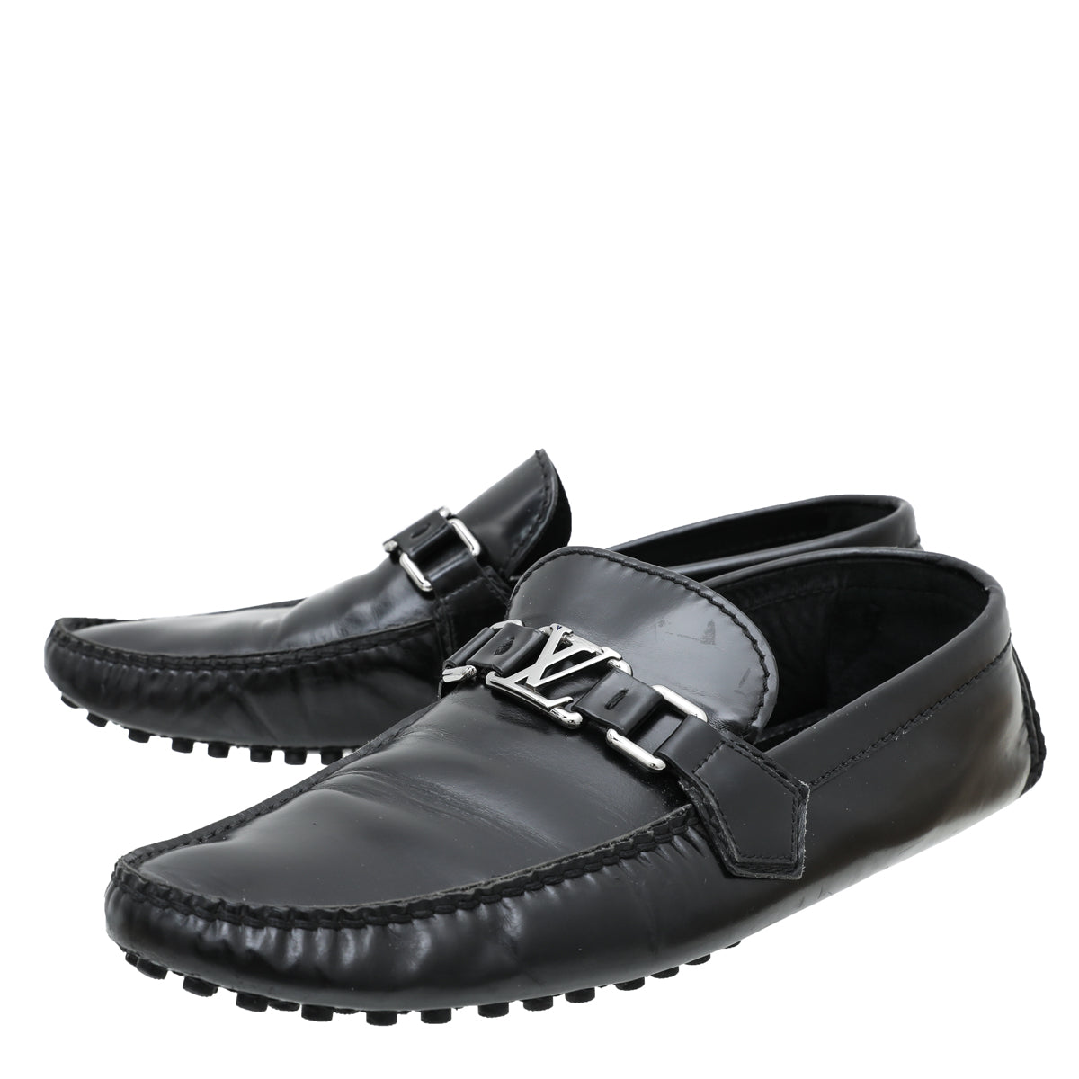 Louis Vuitton Black Hockenheim Moccasin Loafer 7.5