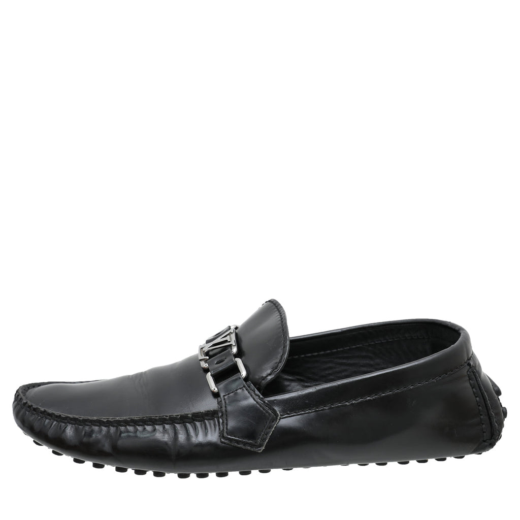 Louis Vuitton Black Hockenheim Moccasin Loafer 7.5