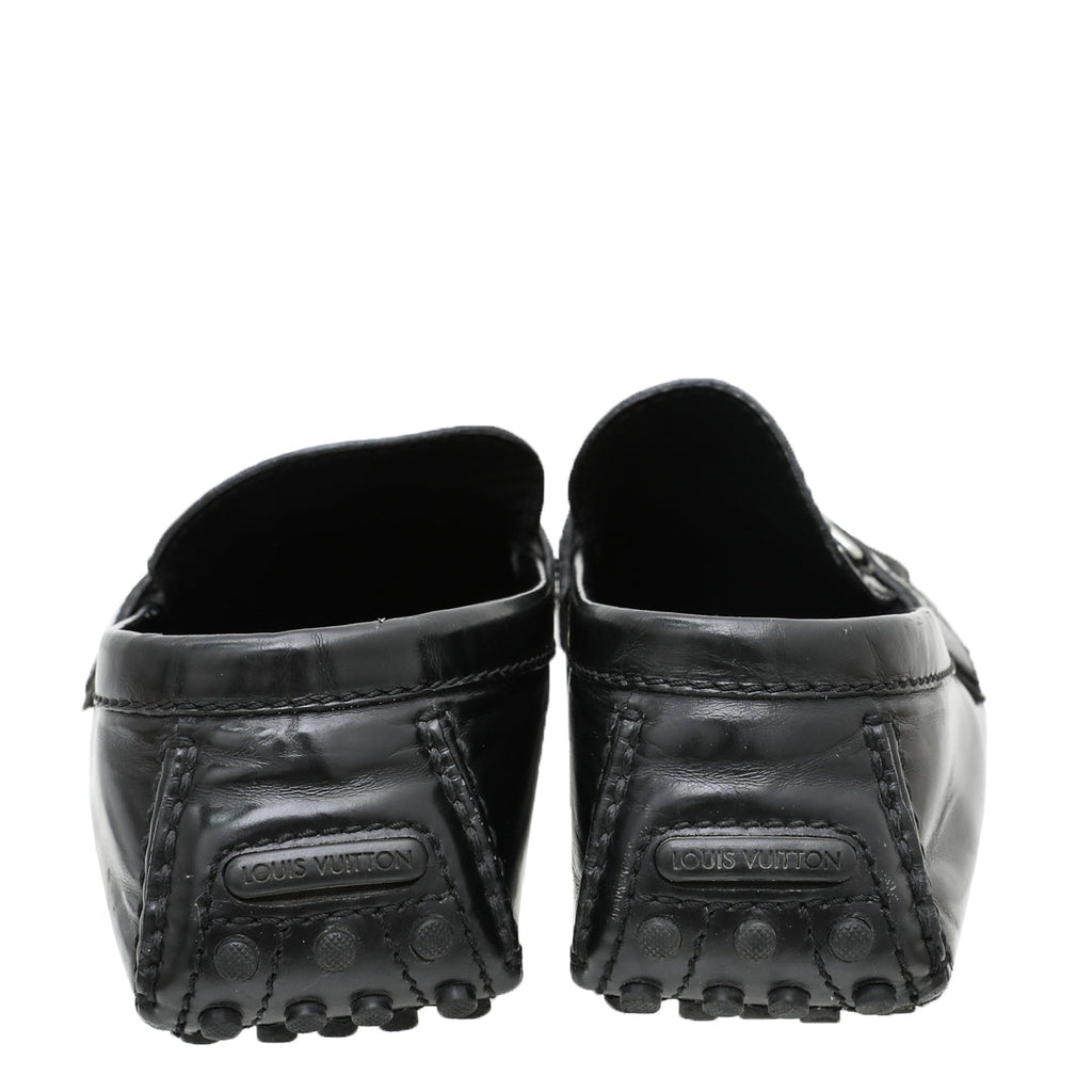 Louis Vuitton Black Hockenheim Moccasin Loafer 7.5