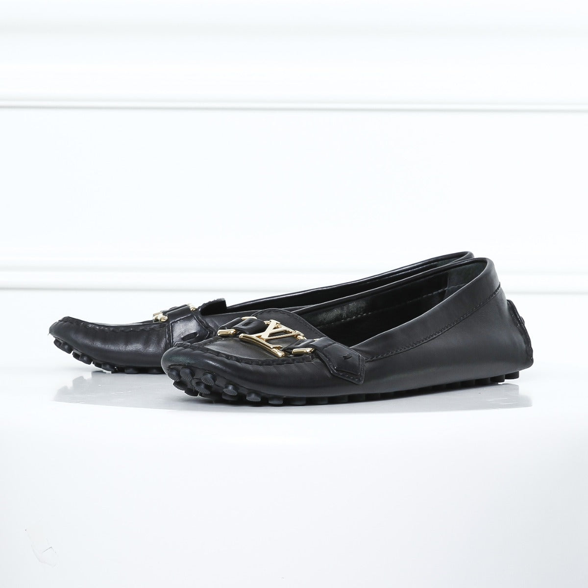 Louis Vuitton Black Initial Loafers Size 39