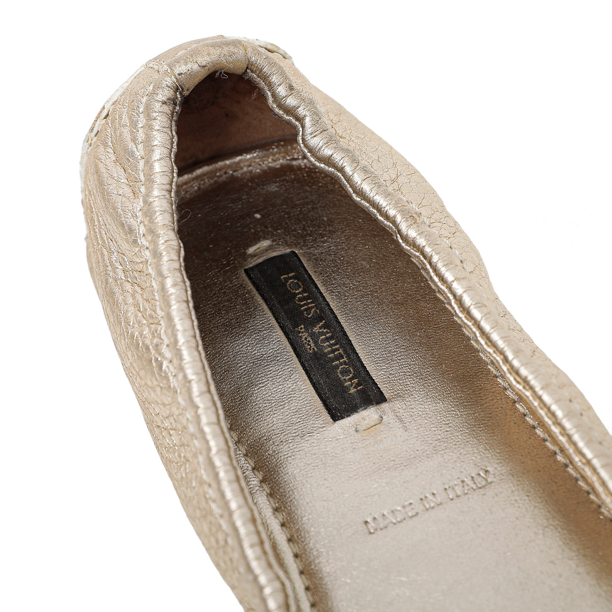 Louis Vuitton Metallic Gold Bow Ballerina Flats 37.5