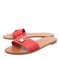 Louis Vuitton Red Lock It Flat Mules 38.5