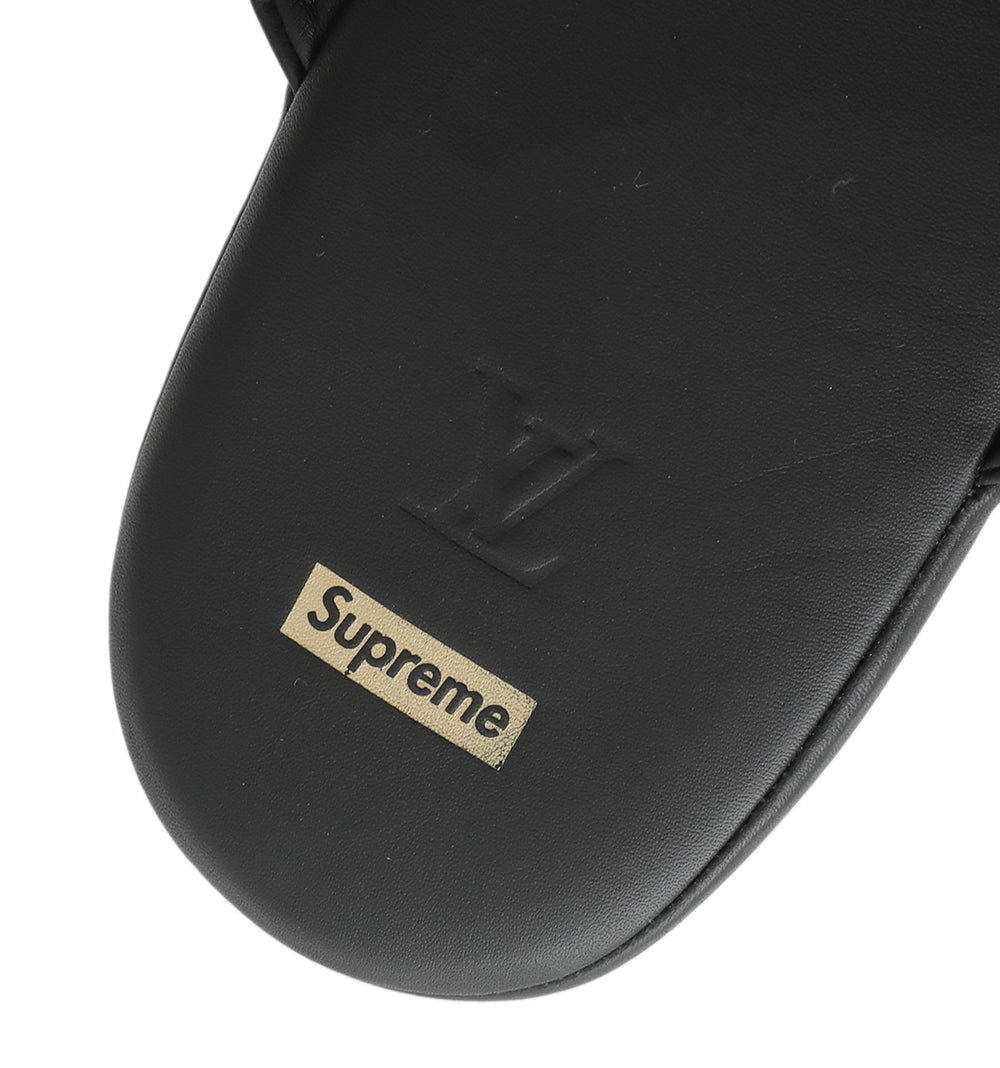 Louis Vuitton Black X Supreme High Slippers 8