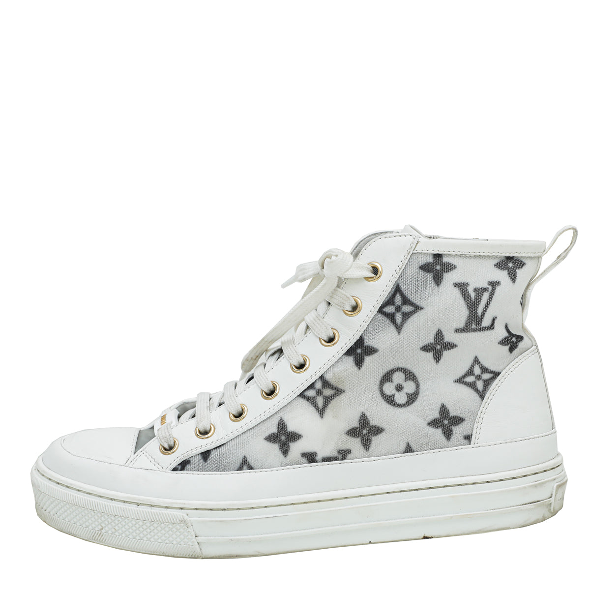 Louis Vuitton Bicolor Monogram Mesh Stellar High Top Sneakers 36.5