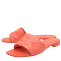 Louis Vuitton Coral Orange Monogram Embossed Revival Flat Mules 38.5