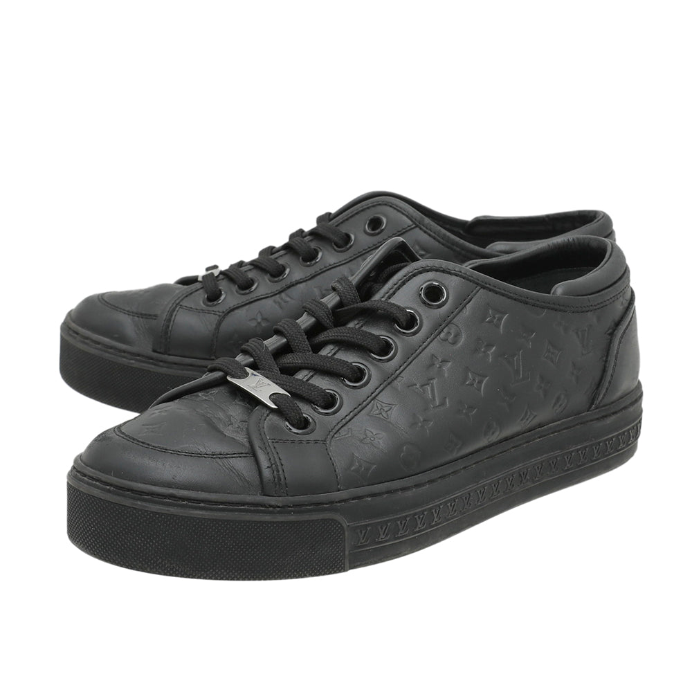 Louis Vuitton Black Monogram Empreinte Low Top Sneakers 37.5