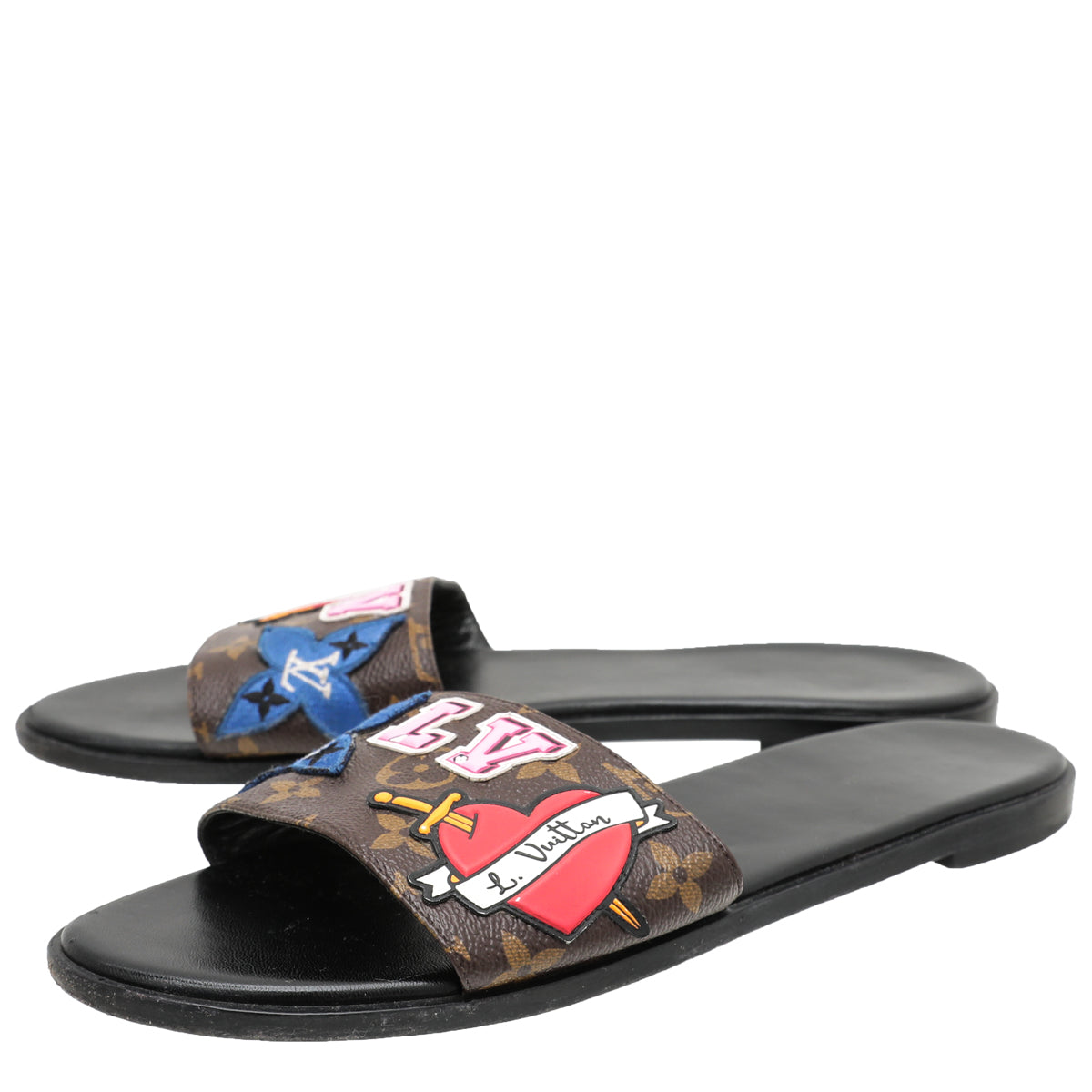 Louis Vuitton Monogram LV Black Heart Flat 40