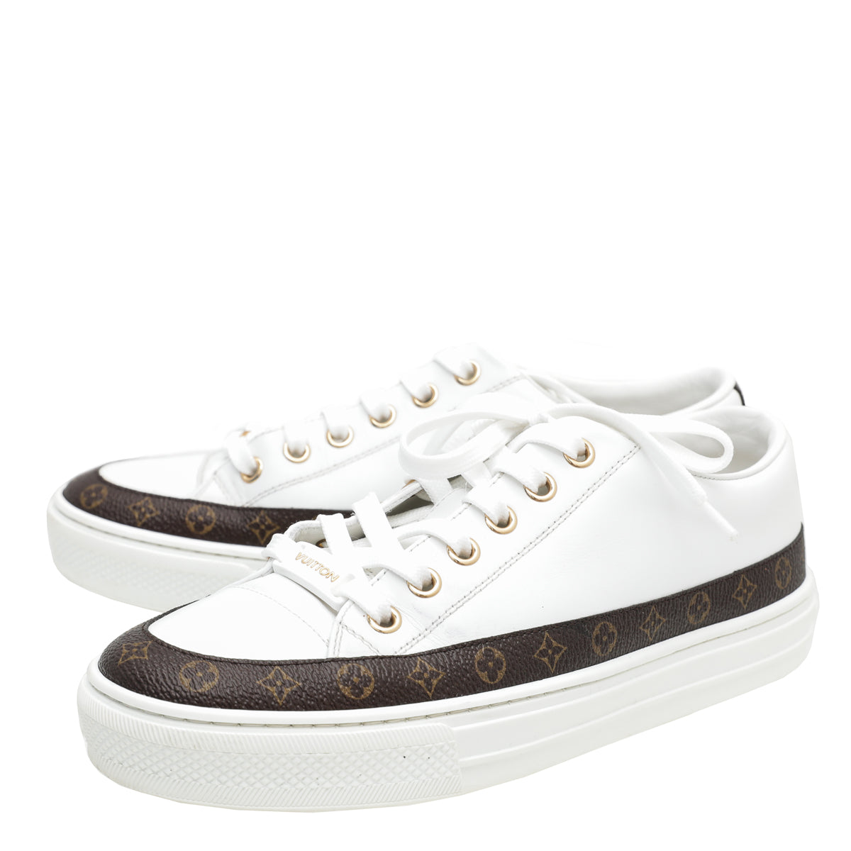 Louis Vuitton White Monogram Stellar Trainers Sneakers 35