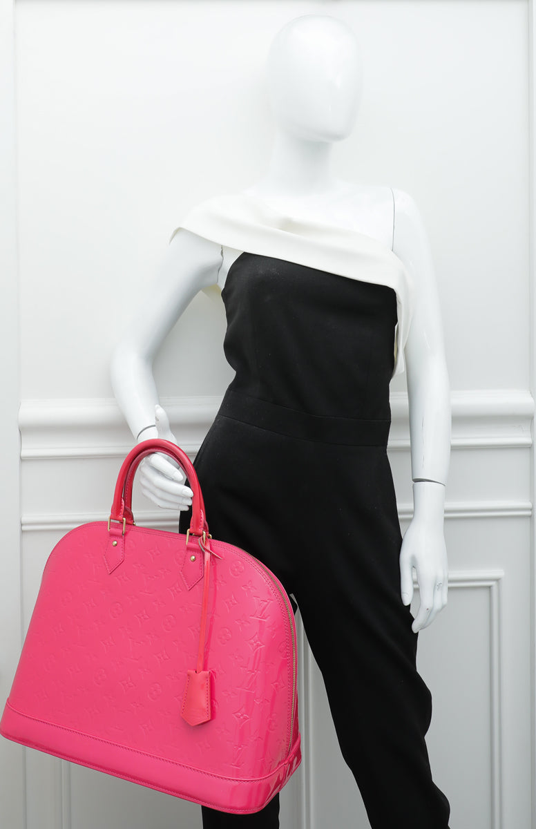 Louis Vuitton Rose Pop Monogram Vernis Alma GM Bag