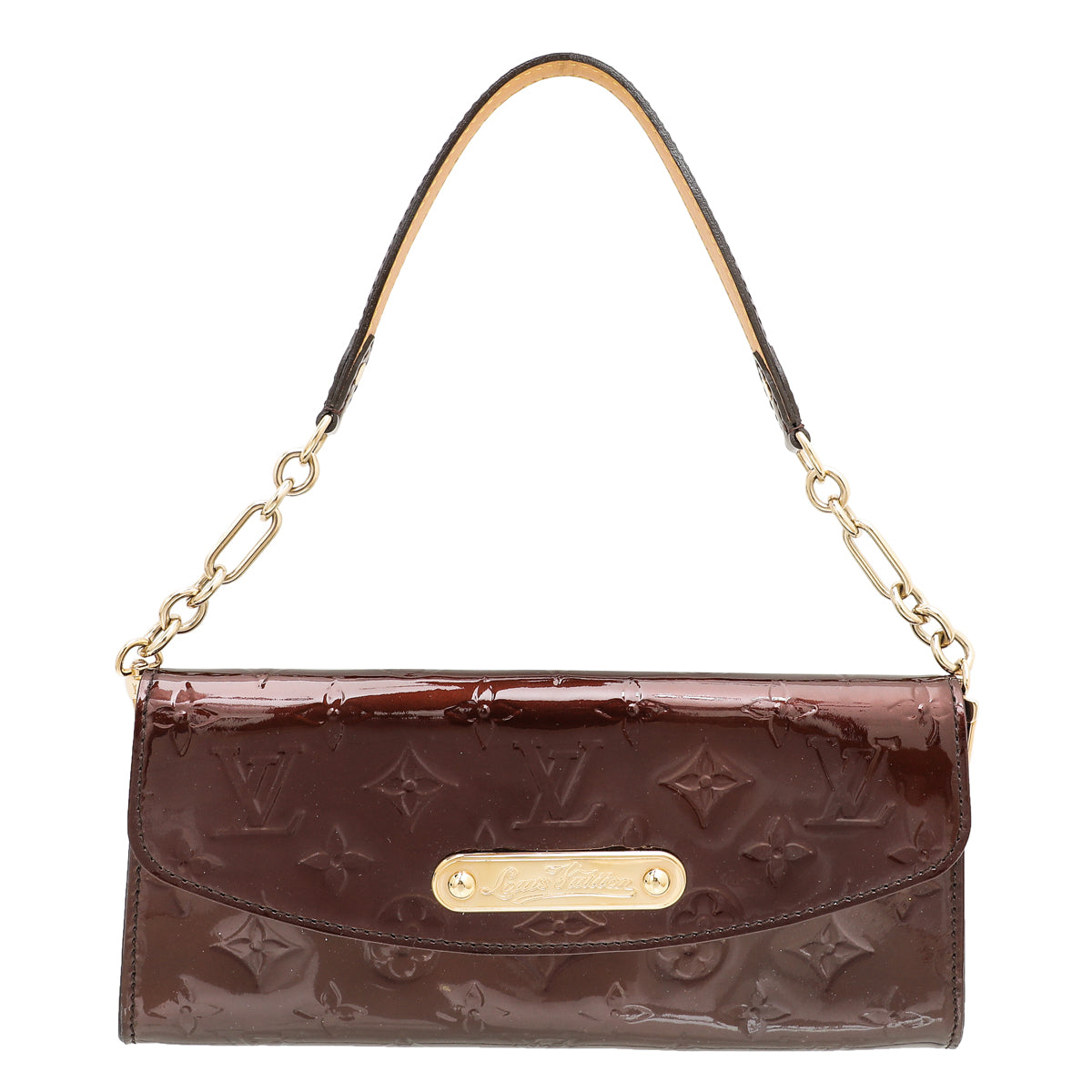 Louis Vuitton Amarante Monogram Vernis Sunset Blvd Chain Clutch