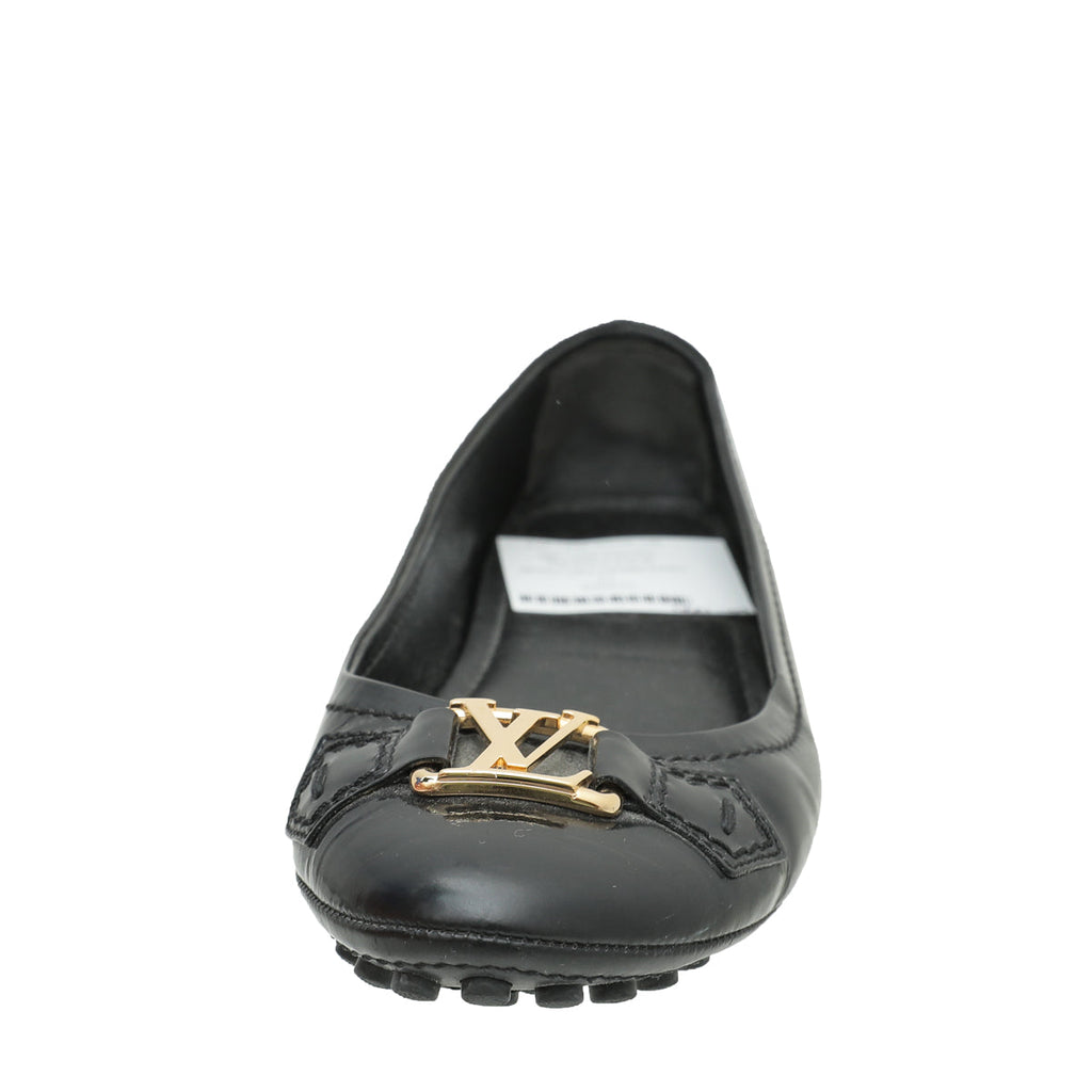 Louis Vuitton Black Oxford Ballerina Flats 37
