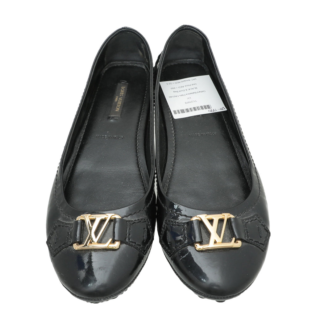 Louis Vuitton Black Oxford Ballerina Flats 37