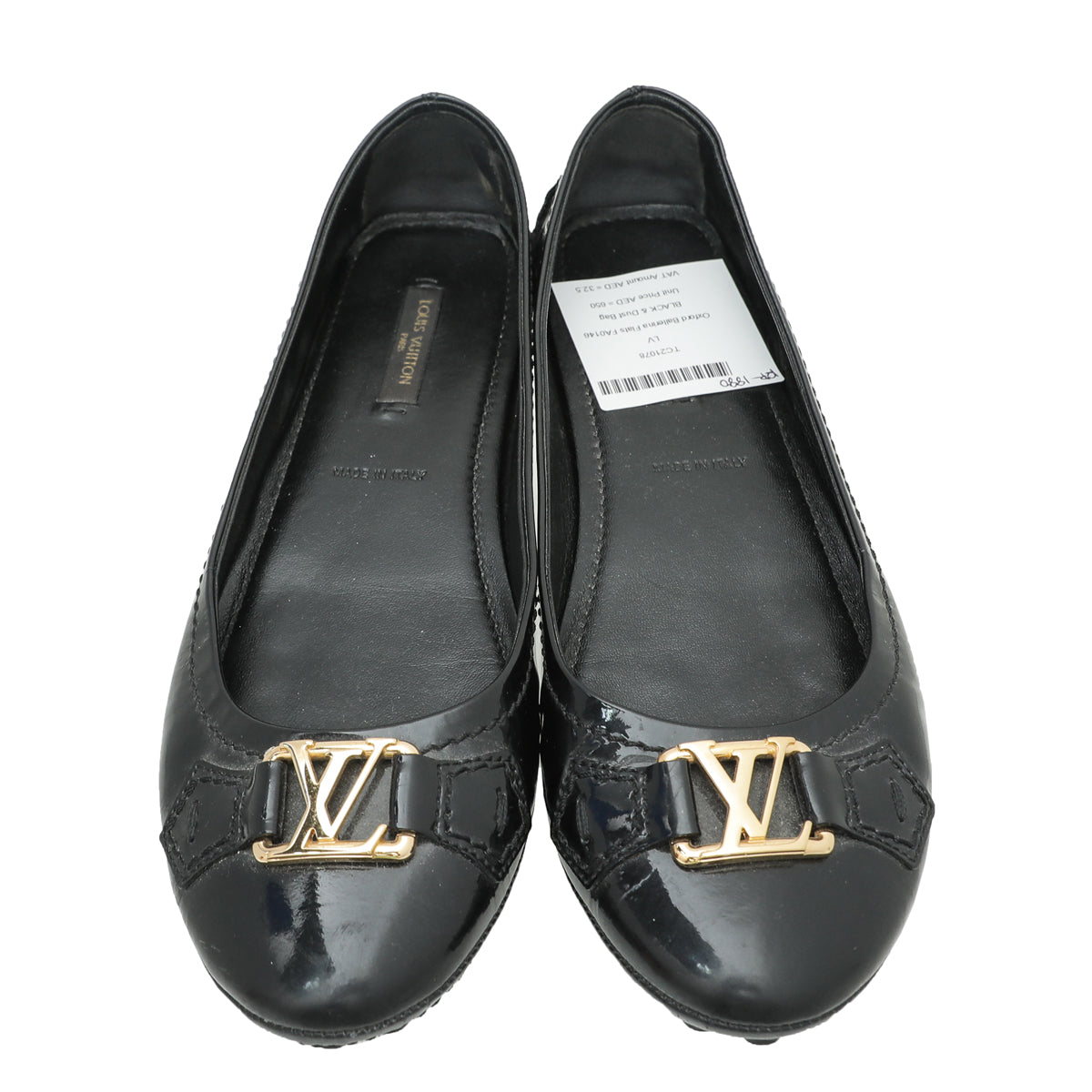 Louis Vuitton Black Oxford Ballerina Flats 37