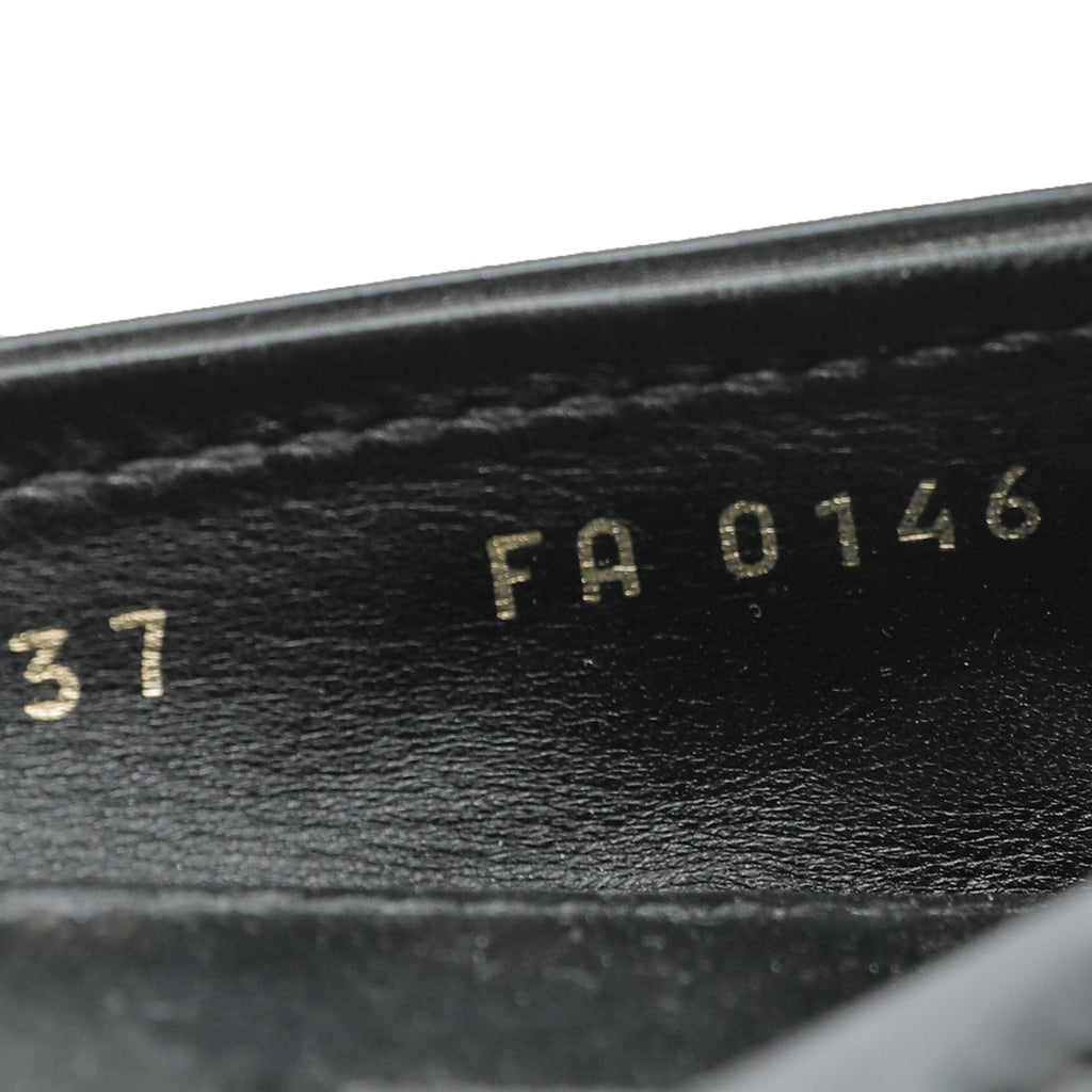 Louis Vuitton Black Oxford Ballerina Flats 37