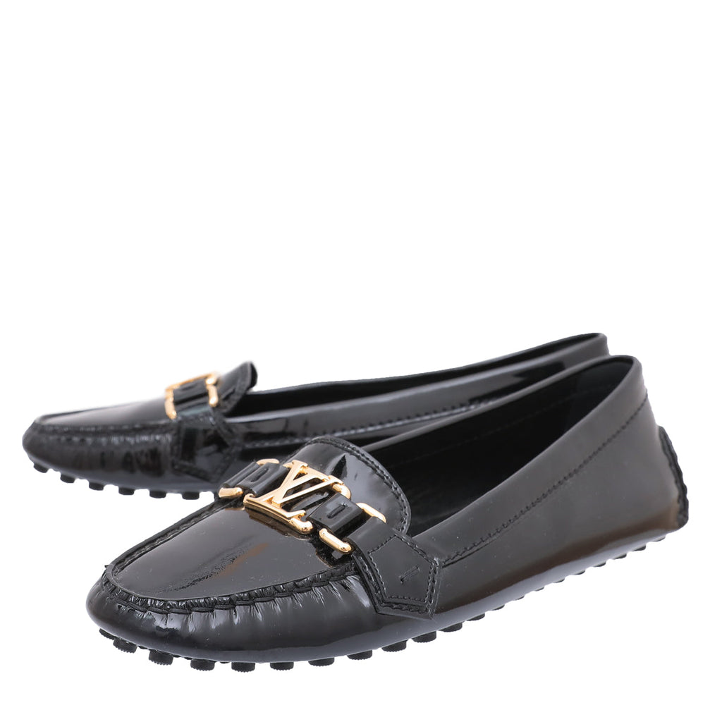 Louis Vuitton Noir Vernis Oxford Loafers 38.5