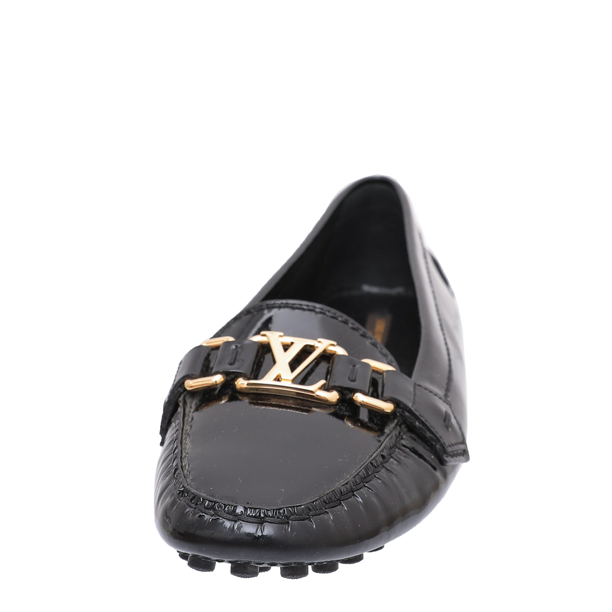 Louis Vuitton Noir Vernis Oxford Loafers 38.5