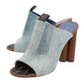 Louis Vuitton Denim Blue Patchwork Mules 38.5