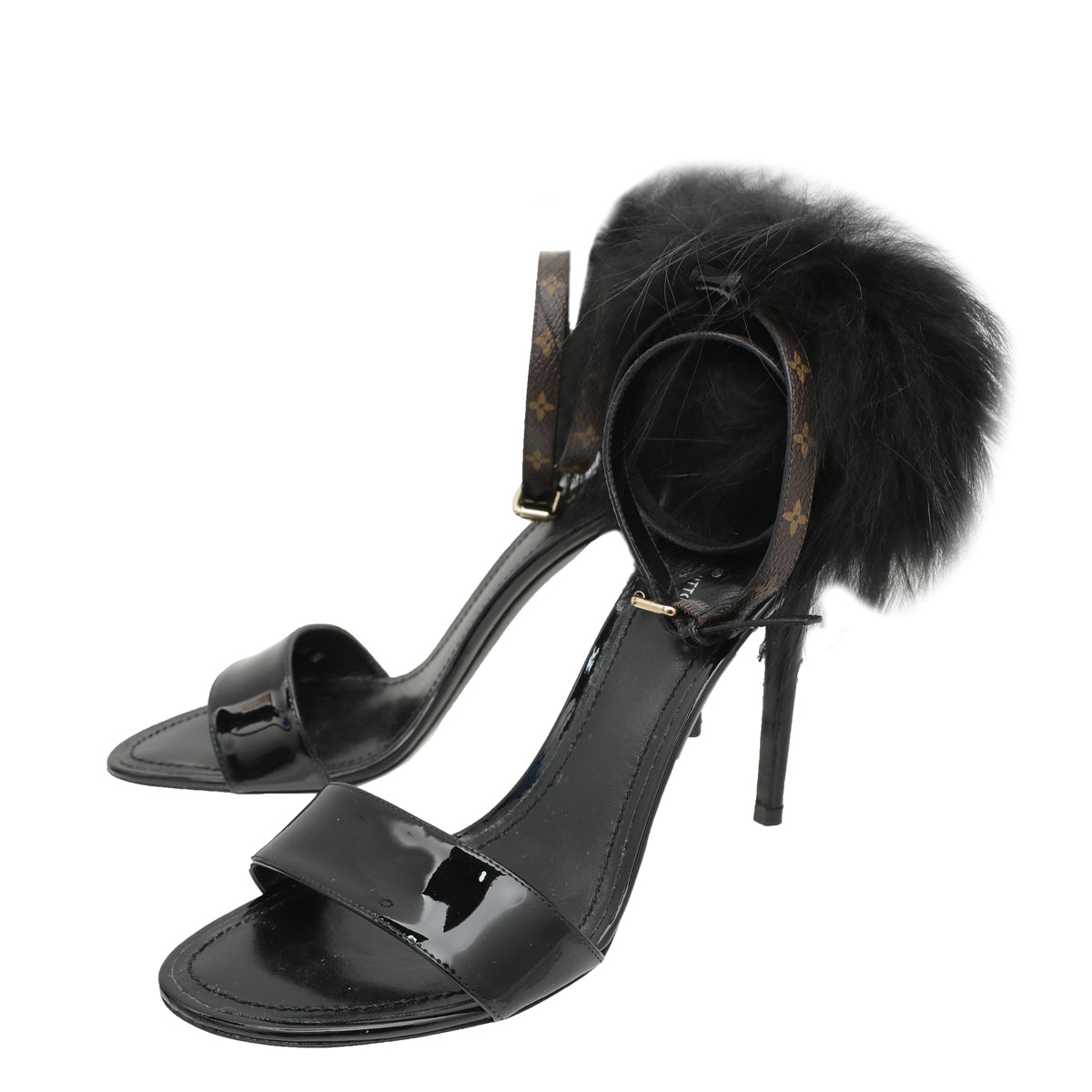 Louis Vuitton Monogram Black Call Back Sandals 38