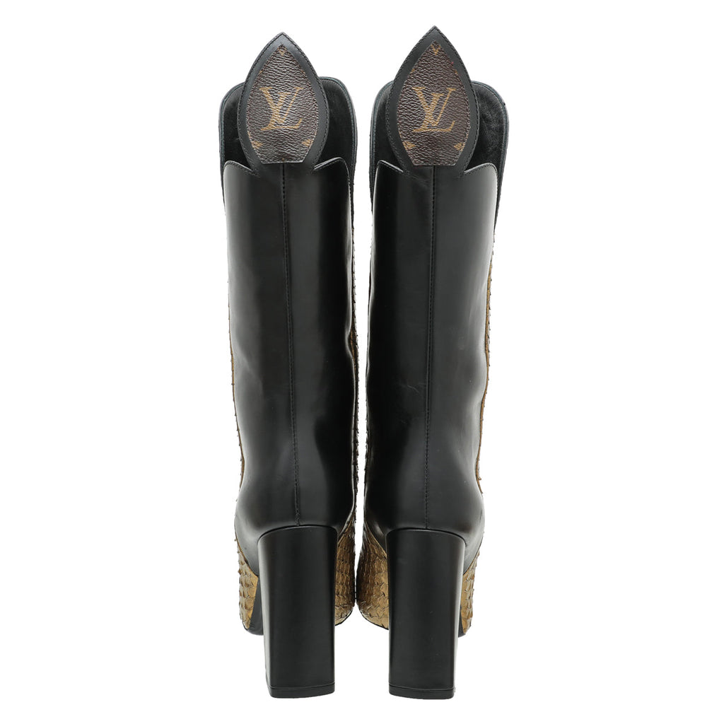 Louis Vuitton Bicolor Python Pokerface Boot 36
