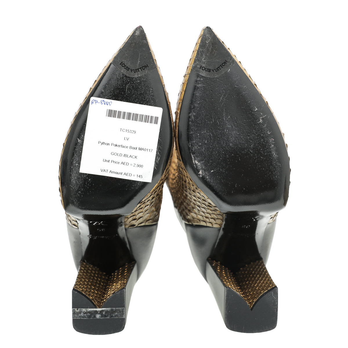 Louis Vuitton Bicolor Python Pokerface Boot 36