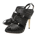 Louis Vuitton Black Strappy Cage Ankle Strap Sandals 40