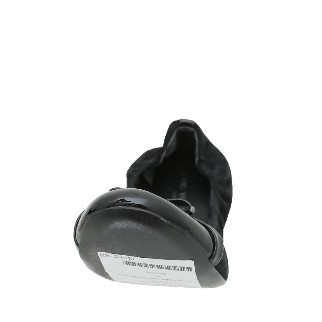 Louis Vuitton Black Suede Elba Scrunch Ballet Flats 38.5