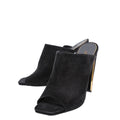 Louis Vuitton Black Suede Metallic Edges Mules 39.5