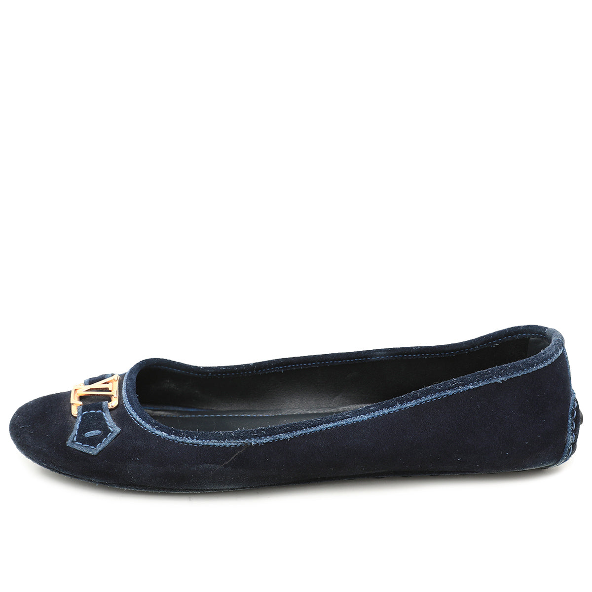 Louis Vuitton Navy Blue Suede Oxford Ballerina Flats 41