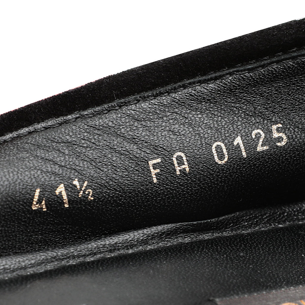 Louis Vuitton Black Suede Oxford Zip Edges Ballerina Flats 41.5