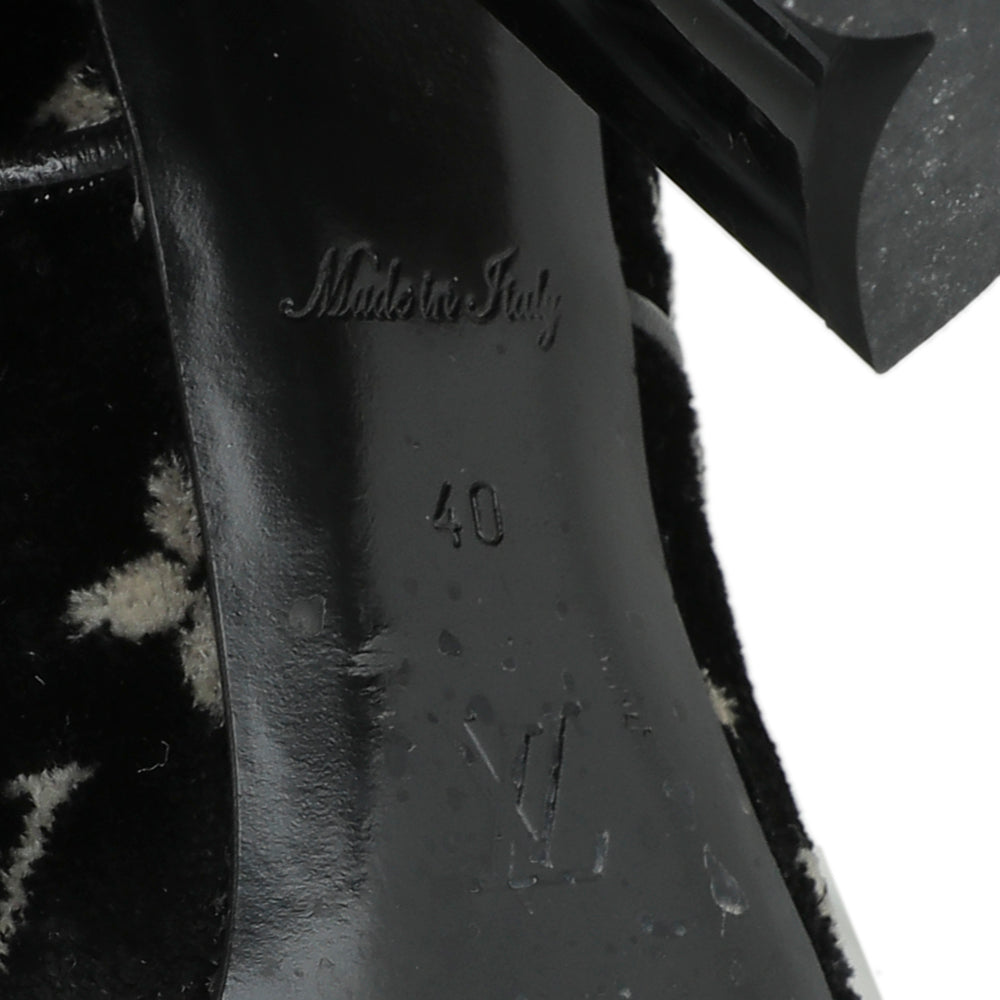 Louis Vuitton Bicolor Velvet Monogram Silhouette Ankle Boots 40
