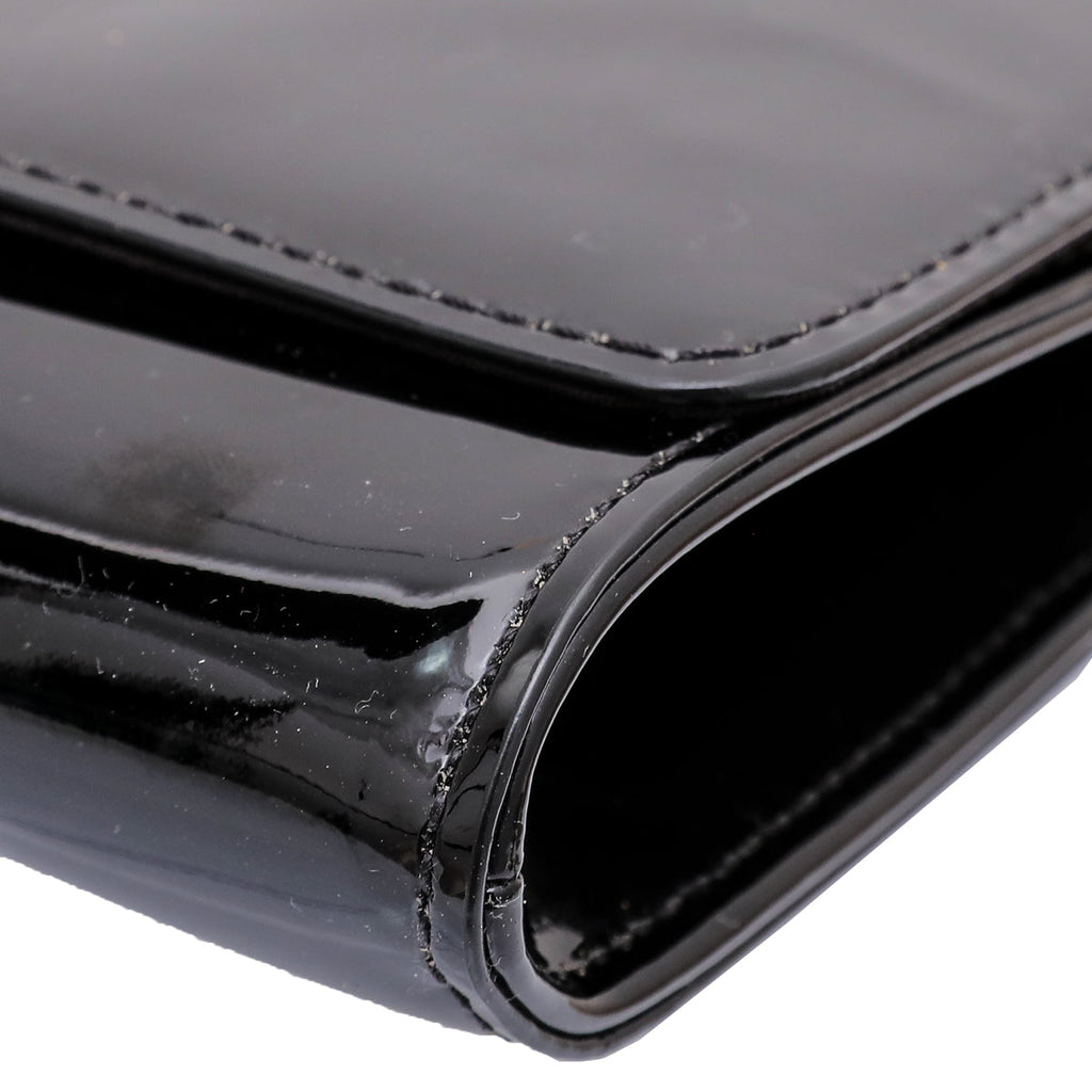 Louis Vuitton Black Vernis Louise Clutch