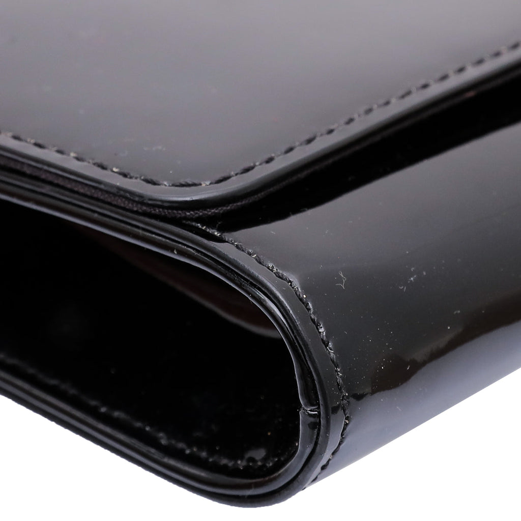 Louis Vuitton Black Vernis Louise Clutch