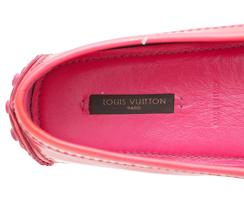 Louis Vuitton Pink Vernis Oxford Loafer 37