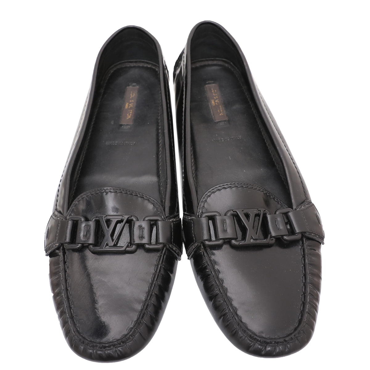 Louis Vuitton Black Vernis Oxford Loafers 39.5