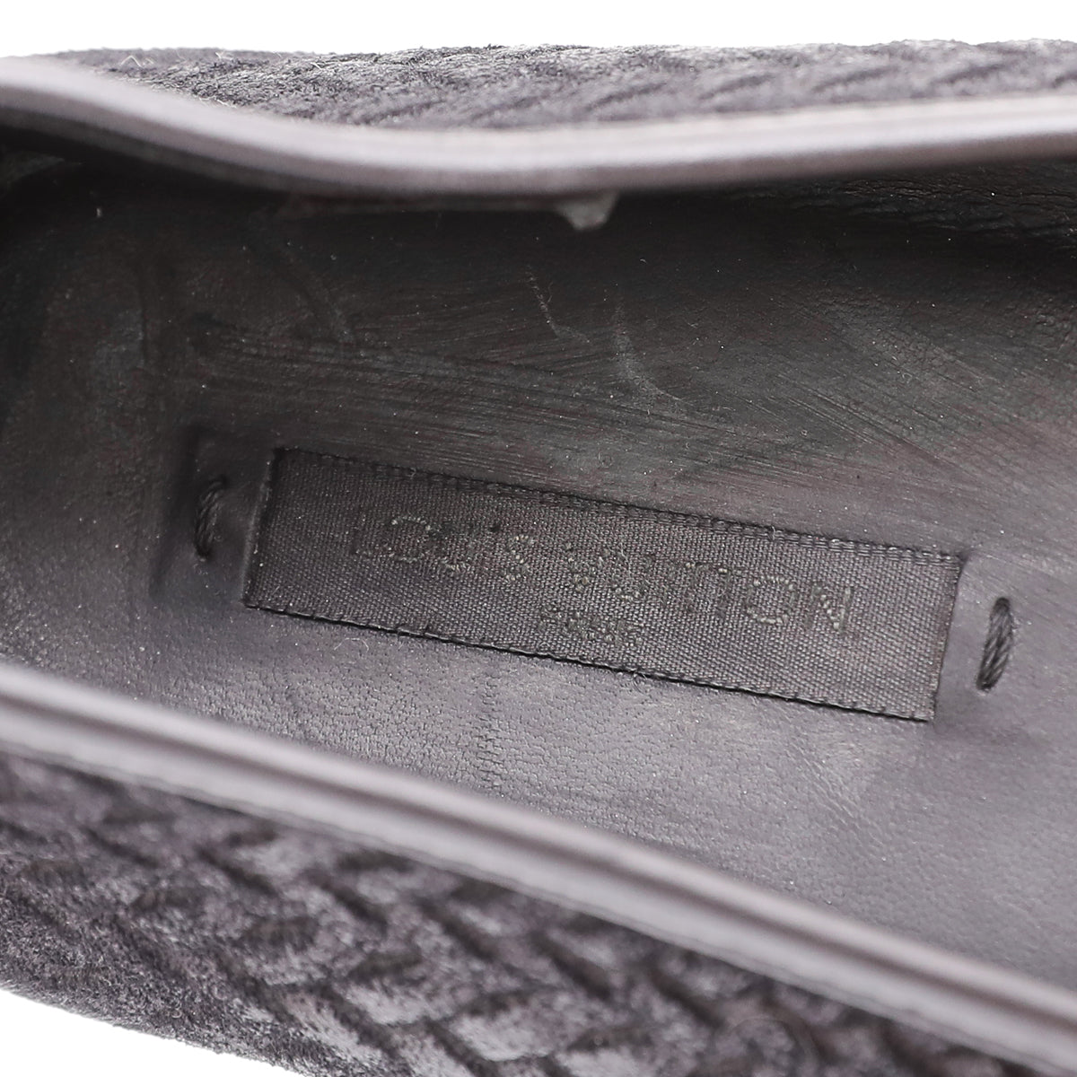 Louis Vuitton Black Woven Suede Oxford Loafers 40
