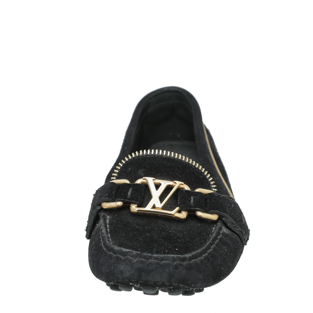 Louis Vuitton Black Zipper Oxford Loafers 37.5