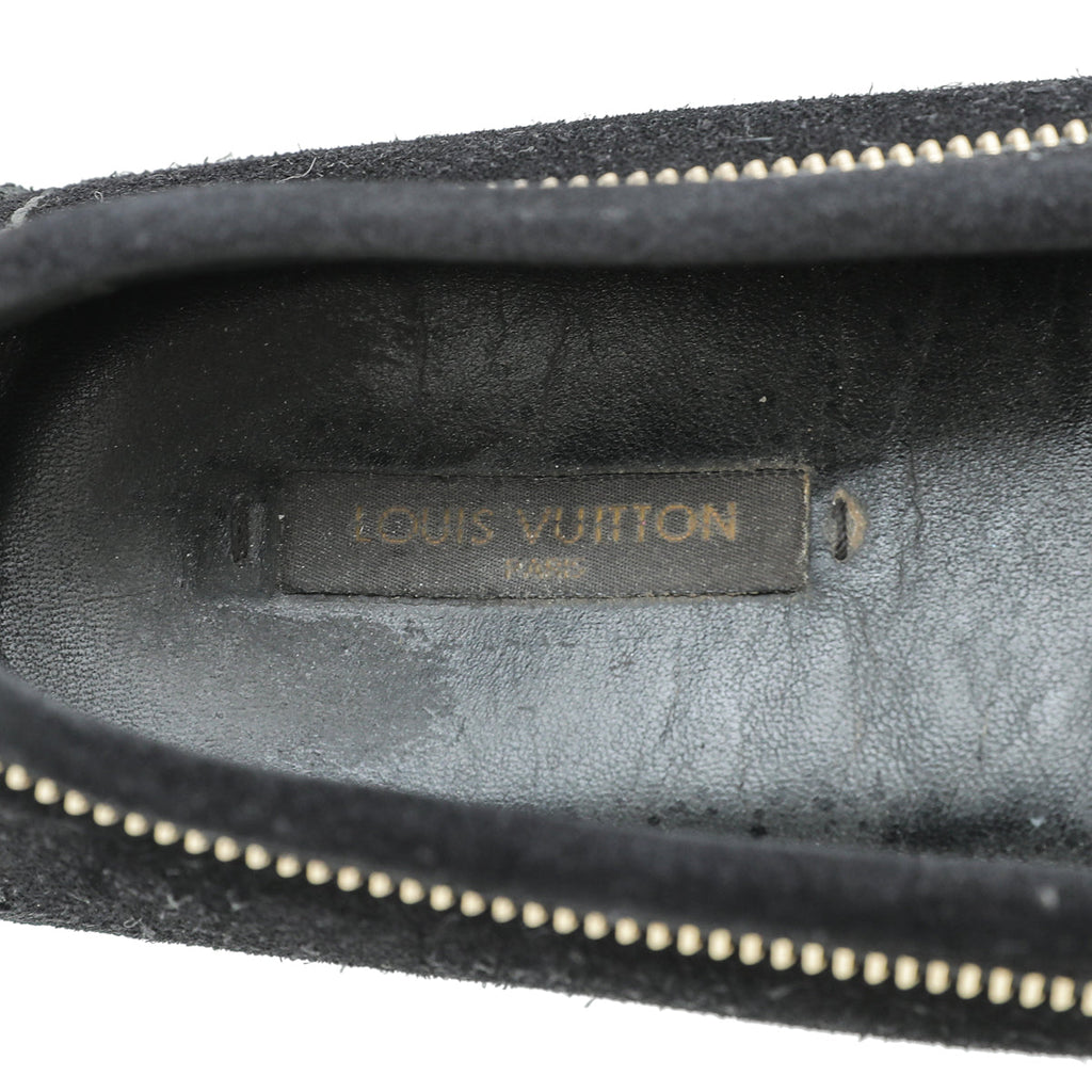 Louis Vuitton Black Zipper Oxford Loafers 37.5