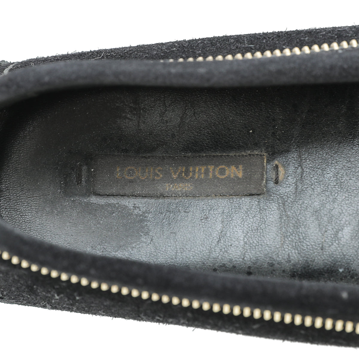 Louis Vuitton Black Zipper Oxford Loafers 37.5