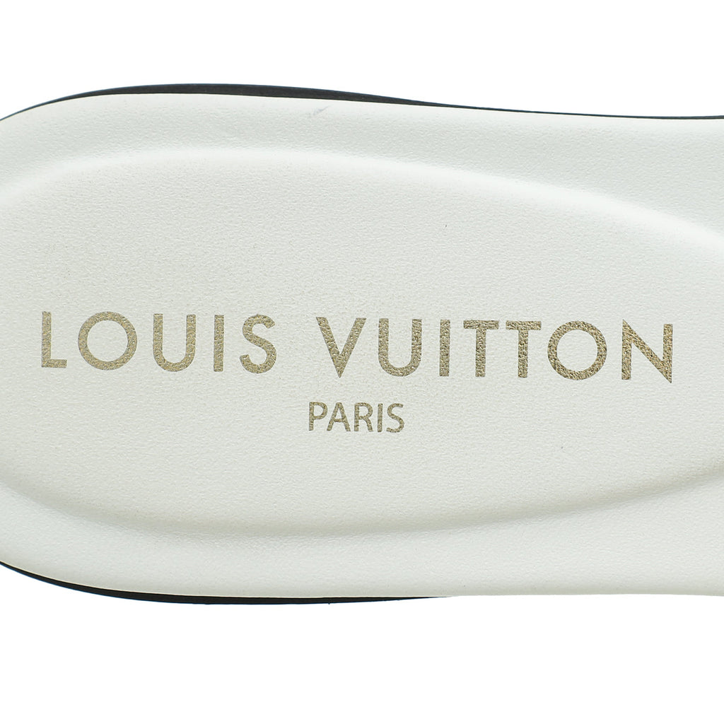 Louis Vuitton White Isola Flat Mule 37