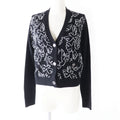 Chanel Cashmere Cardigan COCO Button Black White