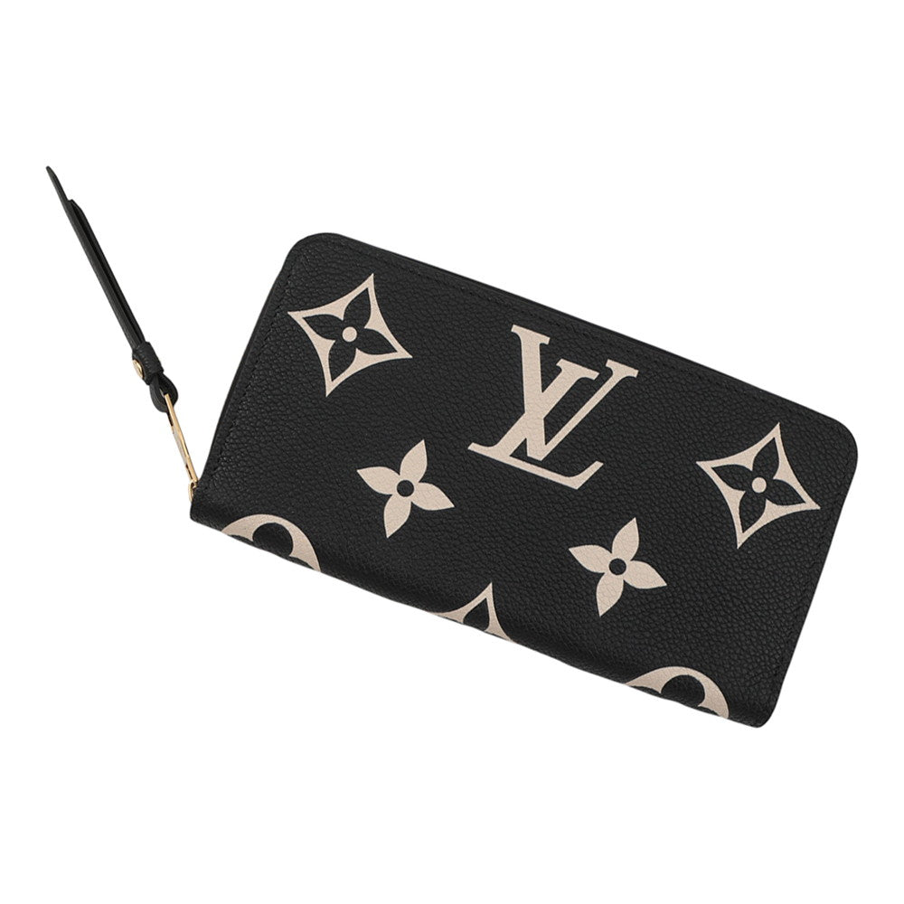LOUIS VUITTON Zippy Wallet Noir/BeigeM28794 Monogram Empreinte Leather