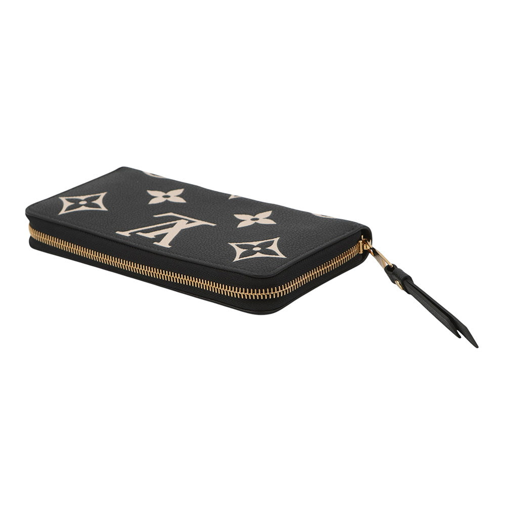 LOUIS VUITTON Zippy Wallet Noir/BeigeM28794 Monogram Empreinte Leather