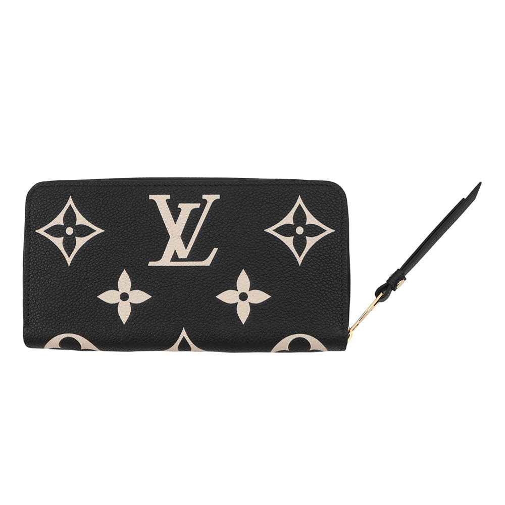 LOUIS VUITTON Zippy Wallet Noir/BeigeM28794 Monogram Empreinte Leather