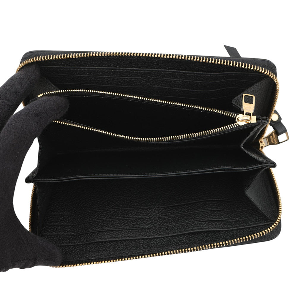 LOUIS VUITTON Zippy Wallet Noir/BeigeM28794 Monogram Empreinte Leather