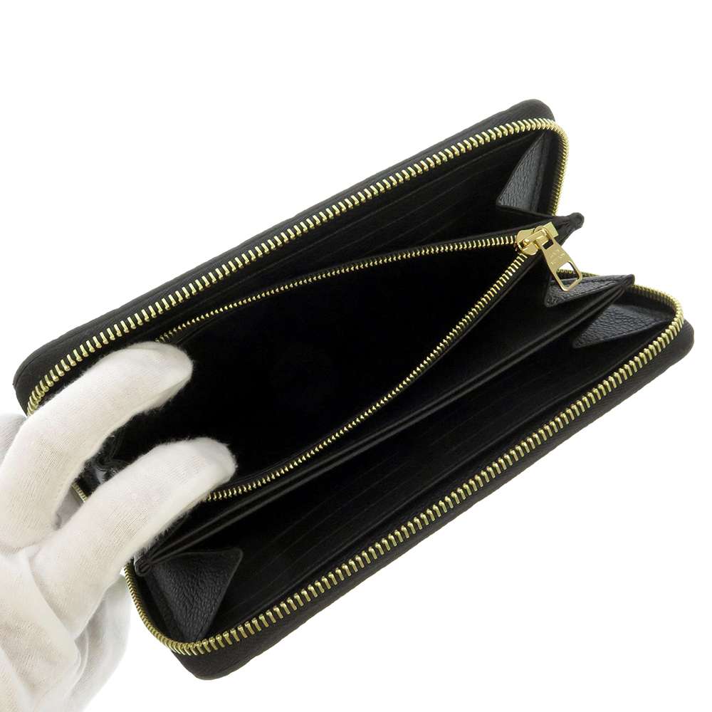 LOUIS VUITTON Zippy Wallet NoirM61864 Monogram Empreinte Leather