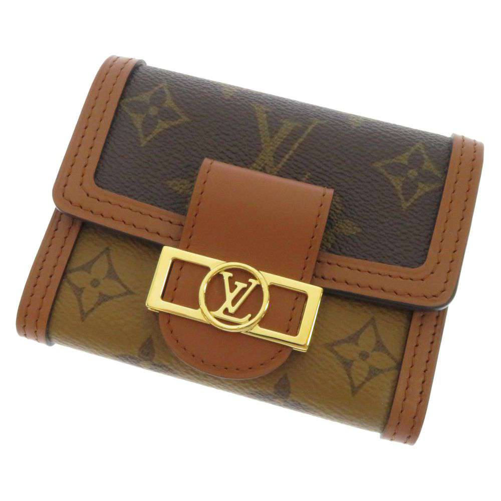 LOUIS VUITTON Portefeuille / Dauphine Compact BrownM68725 Monogram/Monogram Reverse Canvas