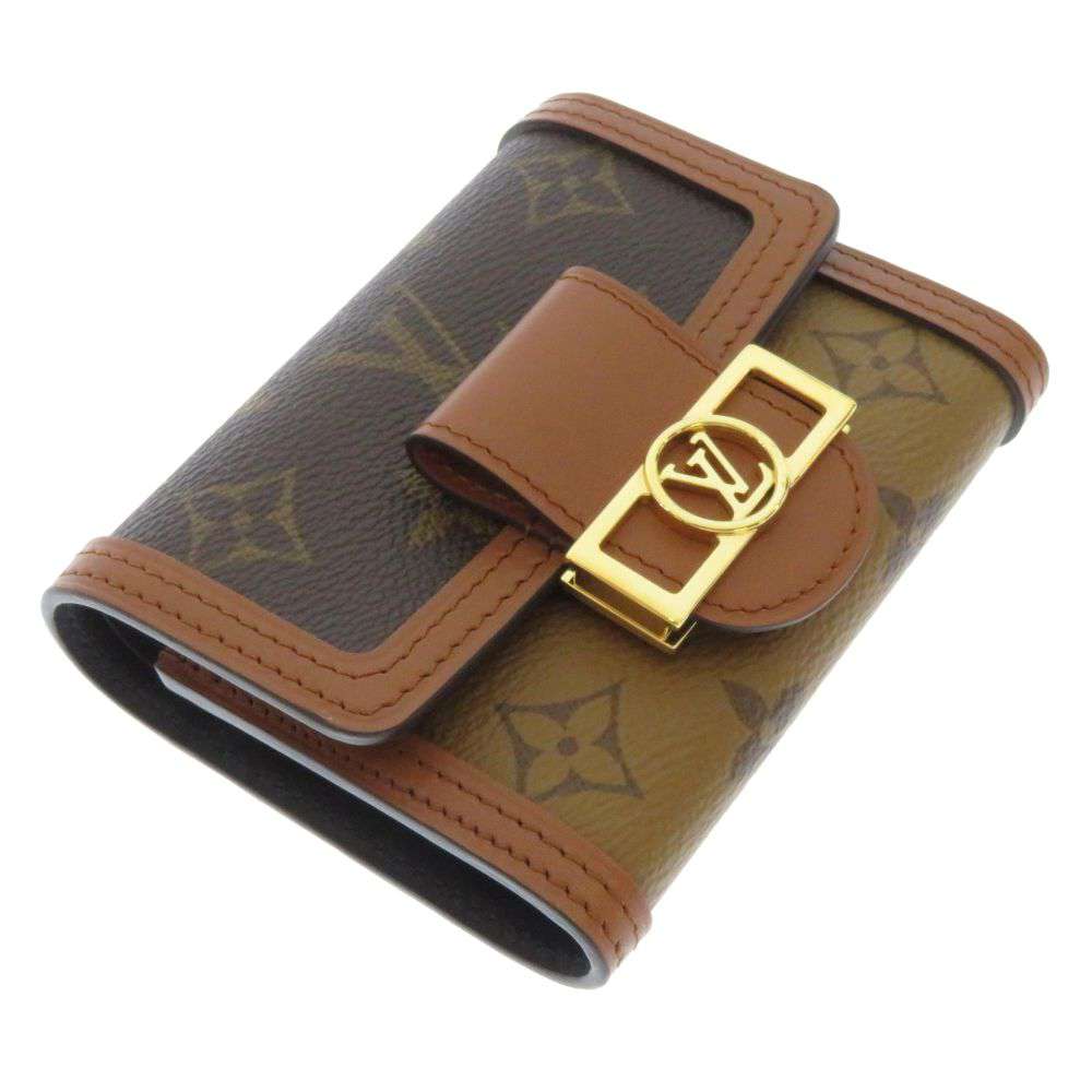 LOUIS VUITTON Portefeuille / Dauphine Compact BrownM68725 Monogram/Monogram Reverse Canvas