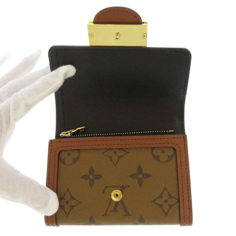 LOUIS VUITTON Portefeuille / Dauphine Compact BrownM68725 Monogram/Monogram Reverse Canvas