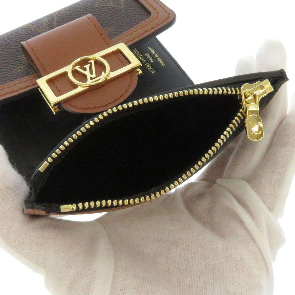 LOUIS VUITTON Portefeuille / Dauphine Compact BrownM68725 Monogram/Monogram Reverse Canvas
