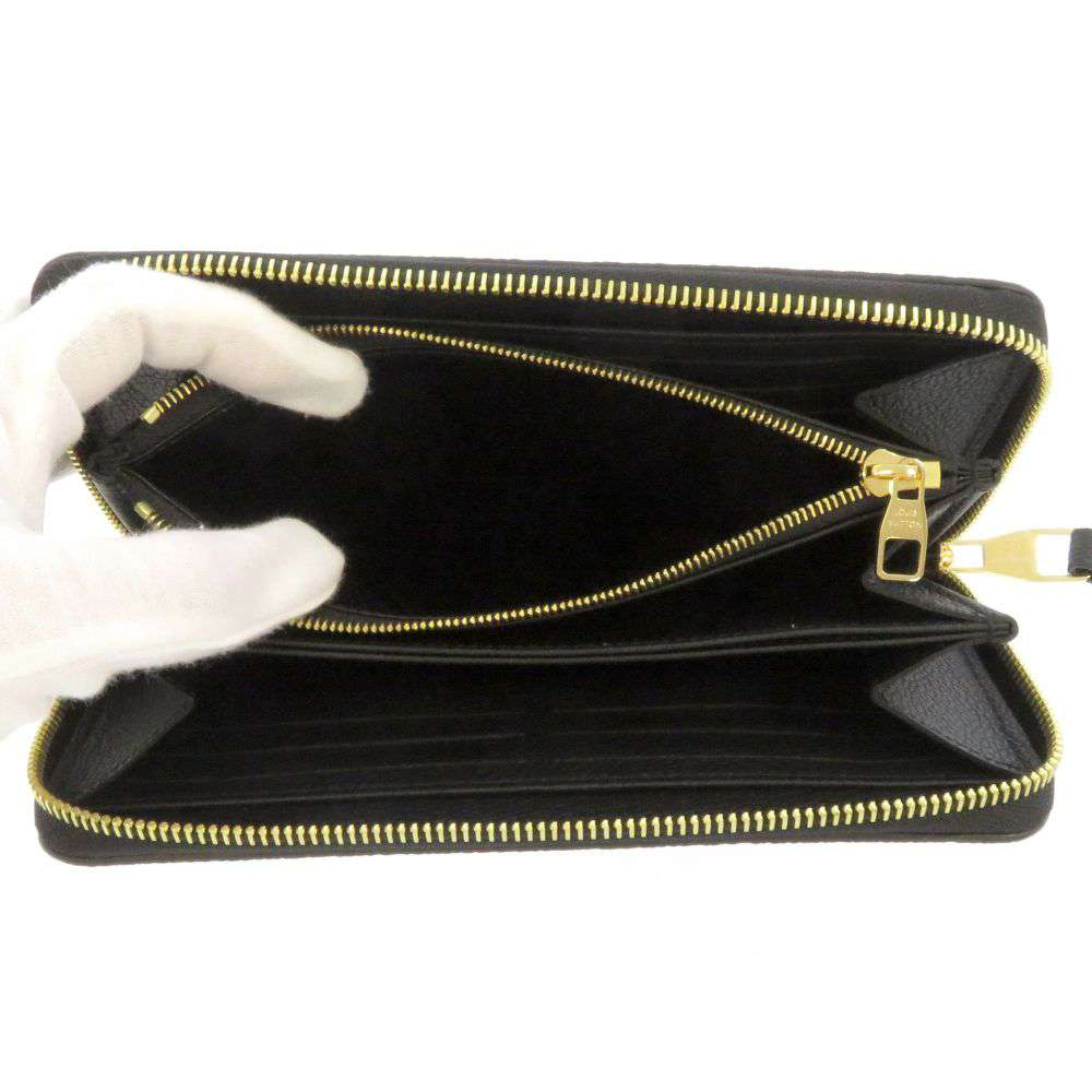 LOUIS VUITTON Zippy wallet Noir/BeigeM80481 Bicolor Monogram Empreinte Leather